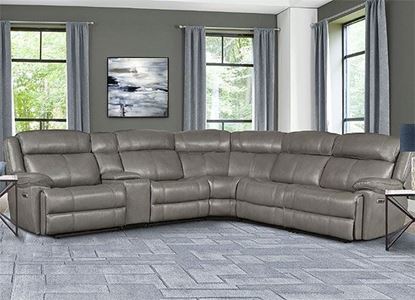 ECLIPSE - FLORENCE HERON 6pc Leather Sectional (ECL-PACKA(H)-FHE by Parker House furniture