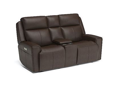 Barnett Power Reclining Loveseat with Console and Power Headrests and Lumbar - 1601-64PH by Flexsteel Furniture